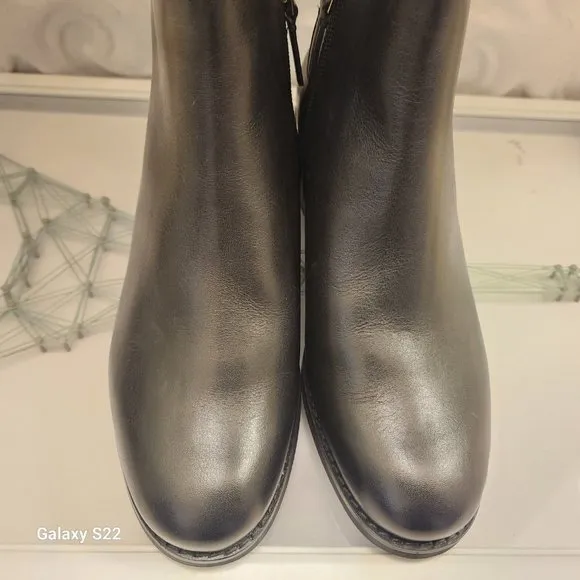 Cole Haan Women’s Haidyn Black Leather Block Heel Ankle Booties Shoes size 6