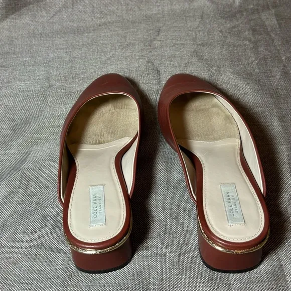 Cole Haan Women's Laree Slide Shoes Sandal Leather Brown Size 8.5