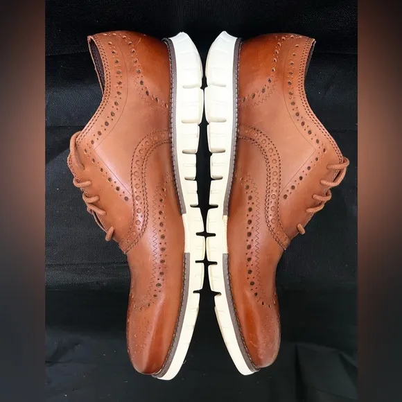 Cole Haan Zerogrand Tan Wingtip Oxford dress shoes