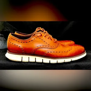 Cole Haan Zerogrand Tan Wingtip Oxford dress shoes