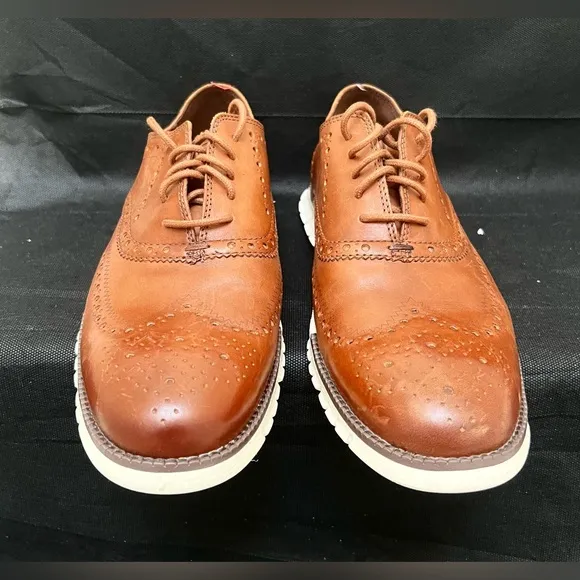 Cole Haan Zerogrand Tan Wingtip Oxford dress shoes