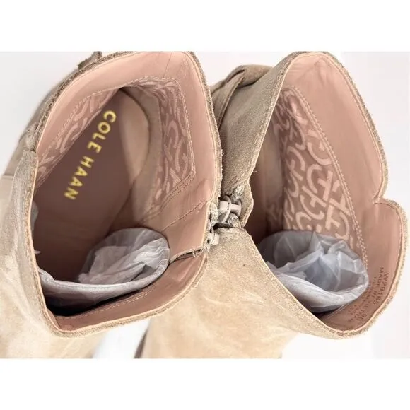 Cole Haan Boots Size 9B Tan Leather Suede Hampshire Buckle Bootie NEW