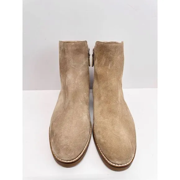 Cole Haan Boots Size 9B Tan Leather Suede Hampshire Buckle Bootie NEW