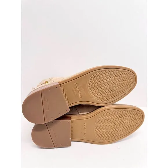 Cole Haan Boots Size 9B Tan Leather Suede Hampshire Buckle Bootie NEW
