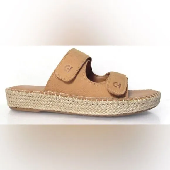 Cole Haan Cloudfeel Espadrille Pecan Slides Sandals Size 9 Suede