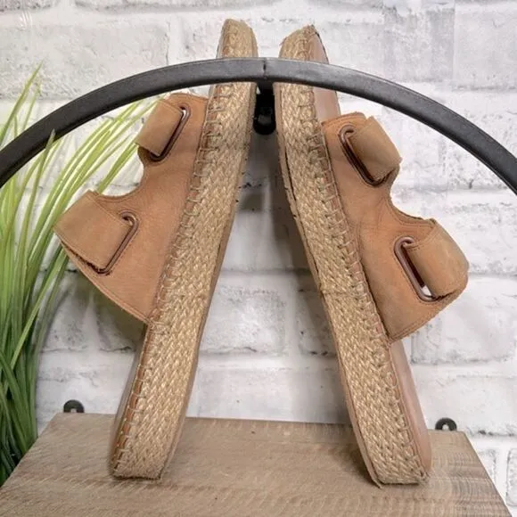 Cole Haan Cloudfeel Espadrille Pecan Slides Sandals Size 9 Suede