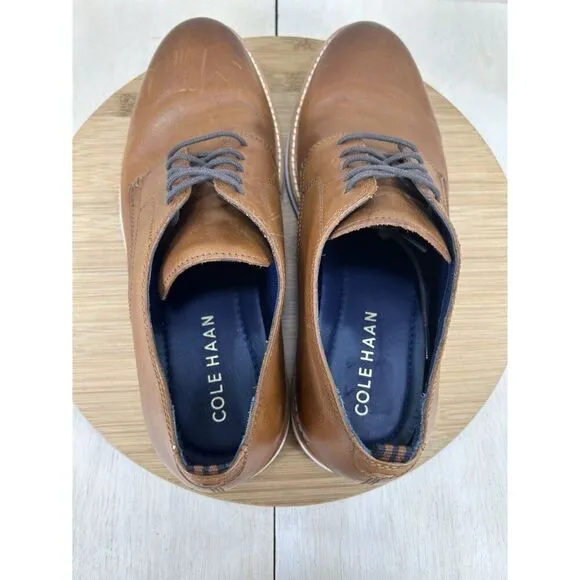 Cole Haan Morris Plain Toe Oxford British Tan Leather Oxford Shoes Mens Size 10