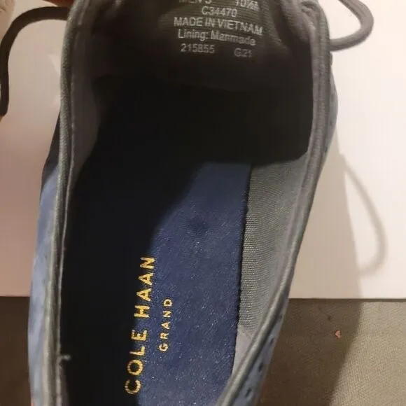 Cole Hann Grand blue Sz 10.5m Oxford laceup shoe Men's C34470 leather Nwot…
