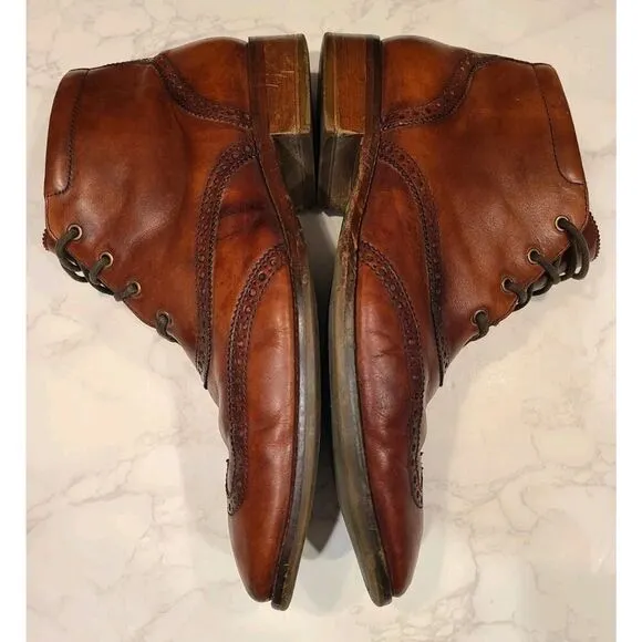 Cole Haan Mens Ankle Boots Liam Chukka Wingtip Leather Brown C11053 US | 11 GUC