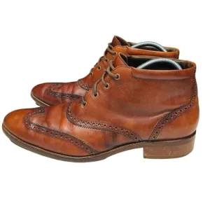 Cole Haan Mens Ankle Boots Liam Chukka Wingtip Leather Brown C11053 US | 11 GUC