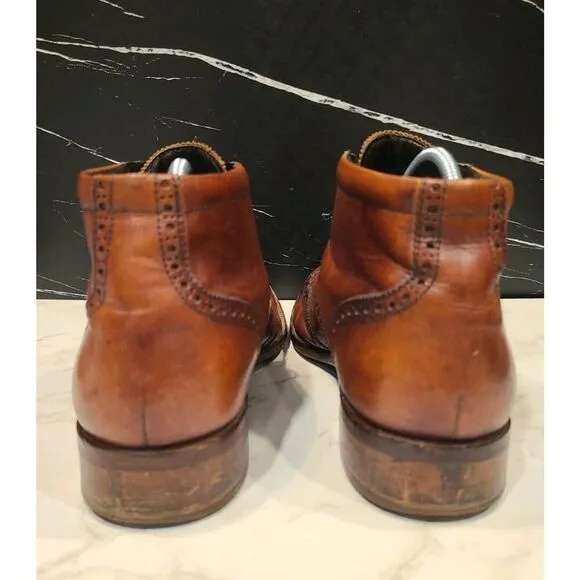 Cole Haan Mens Ankle Boots Liam Chukka Wingtip Leather Brown C11053 US | 11 GUC