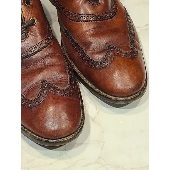 Cole Haan Mens Ankle Boots Liam Chukka Wingtip Leather Brown C11053 US | 11 GUC