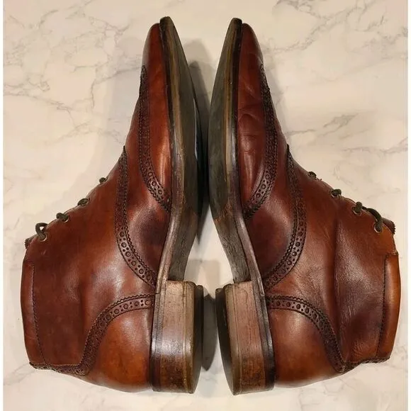 Cole Haan Mens Ankle Boots Liam Chukka Wingtip Leather Brown C11053 US | 11 GUC