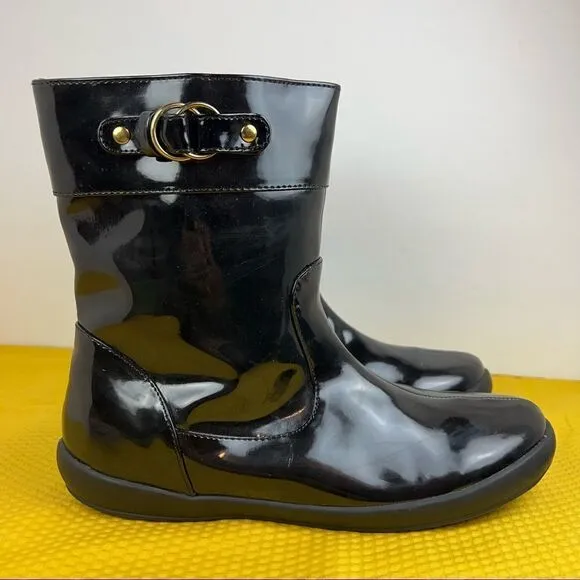 Cole Haan x Nike Air Carmela Low Black Glossy Rain Boots 5