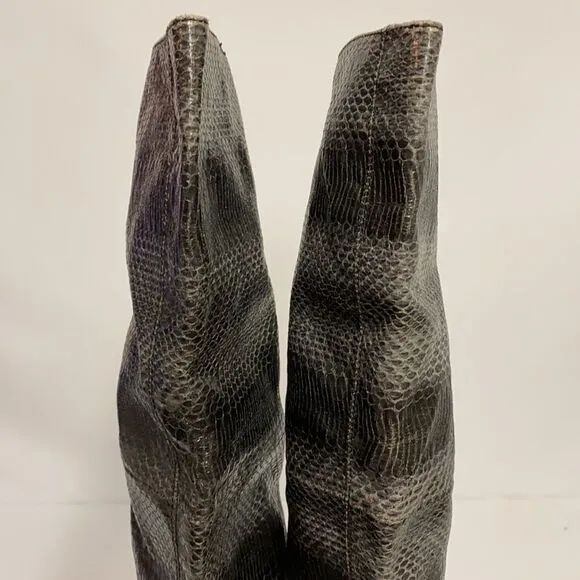 Colin Stuart Snake Print over the knee Heeled Boots size 6B A11