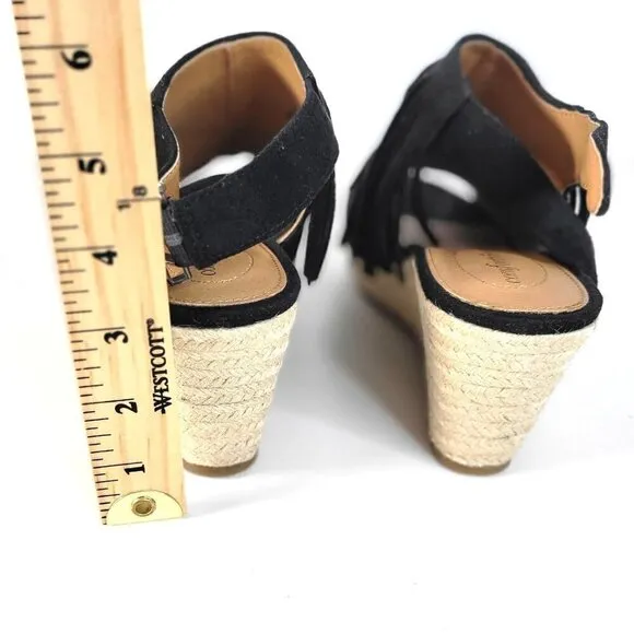 Comfortview Diane Espadrille Sandals Black Womens Size 9M