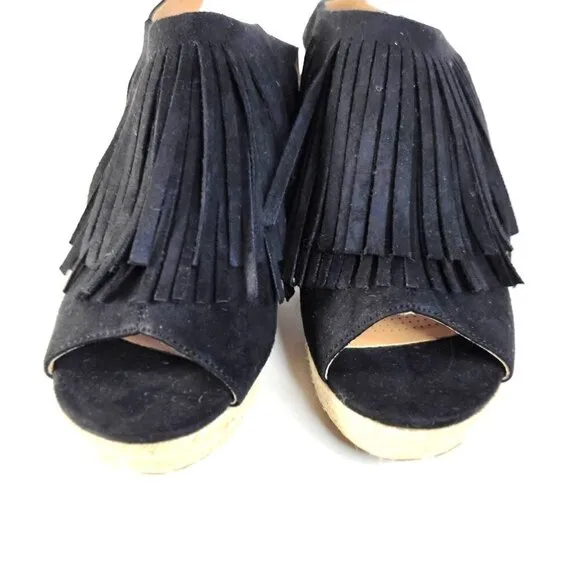 Comfortview Diane Espadrille Sandals Black Womens Size 9M