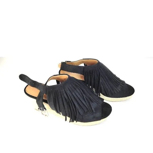 Comfortview Diane Espadrille Sandals Black Womens Size 9M