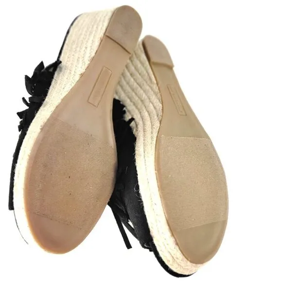 Comfortview Diane Espadrille Sandals Black Womens Size 9M
