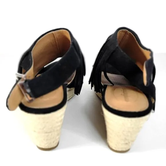 Comfortview Diane Espadrille Sandals Black Womens Size 9M