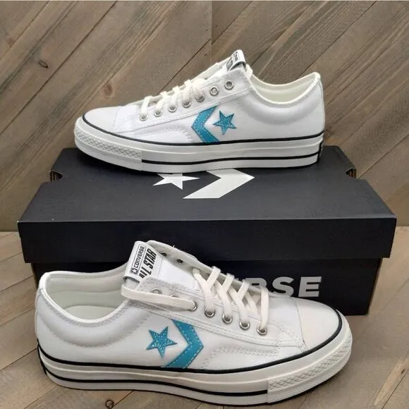 Converse Star Player 76 White Ocean Drip Casual Shoes Womens Size 9 White‎ Blue
