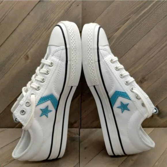 Converse Star Player 76 White Ocean Drip Casual Shoes Womens Size 9 White‎ Blue
