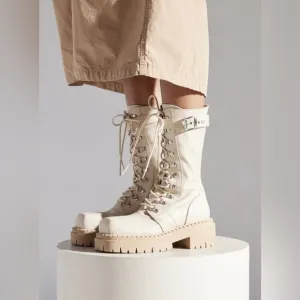 Cooperative Zafi Combat Boot in Ivory