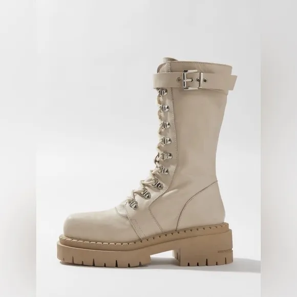 Cooperative Zafi Combat Boot in Ivory