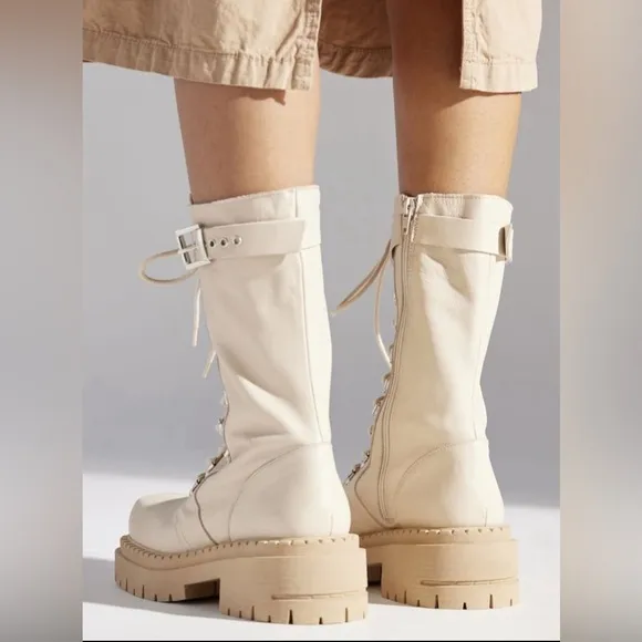 Cooperative Zafi Combat Boot in Ivory