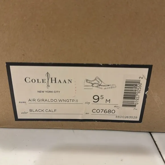 COPY - Cole Haan Air Geraldo Wingtip II 9.5 M Black Calf Dress Shoes No C07680