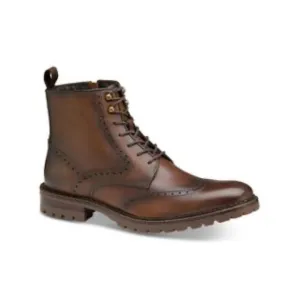 COPY - JOHNSTON &amp; MURPHY Mens Brown Garrison Toe Block Heel Leather Boots Shoes…