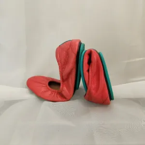 Coral Kids Shoes with Teal Soles