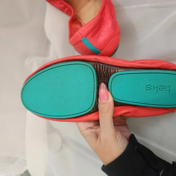Coral Kids Shoes with Teal Soles