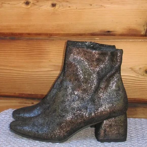 Cordani Womens 8 Black Glitter Ankle Boots