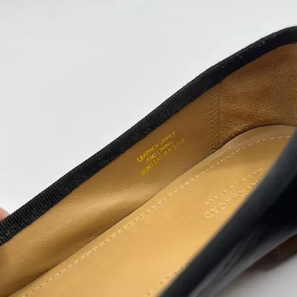Country Road Black Leather Ballet Flats
