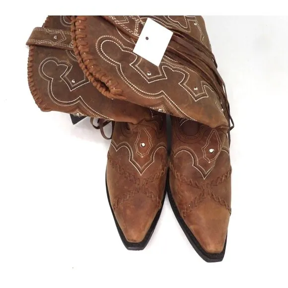 Country Rockin Women's Western Cow Girl Boots w/Fringe 8M NWT