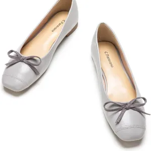 C.Paravano women’s NWT s 42 flats with bowknot/casual slip on dress shoes Grey