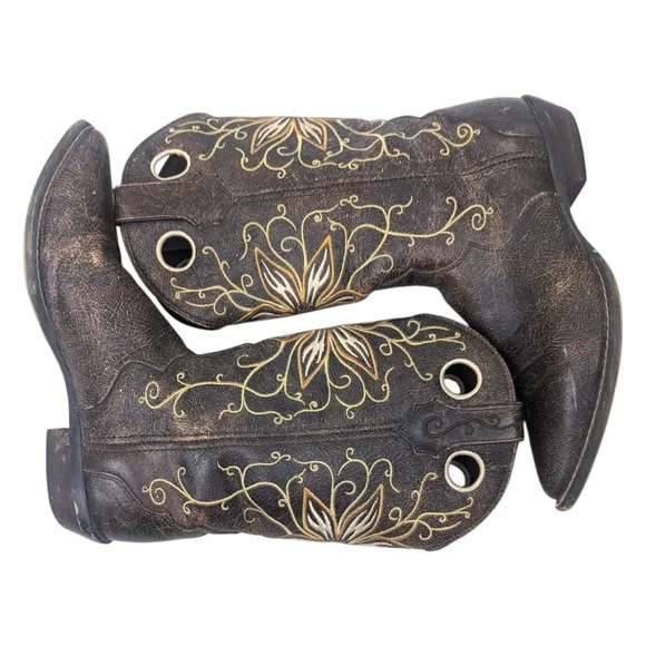 Crush by Durango Crackle Western Boots Leather Womens 10 Brown Pointed Toe
