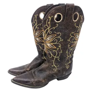 Crush by Durango Crackle Western Boots Leather Womens 10 Brown Pointed Toe