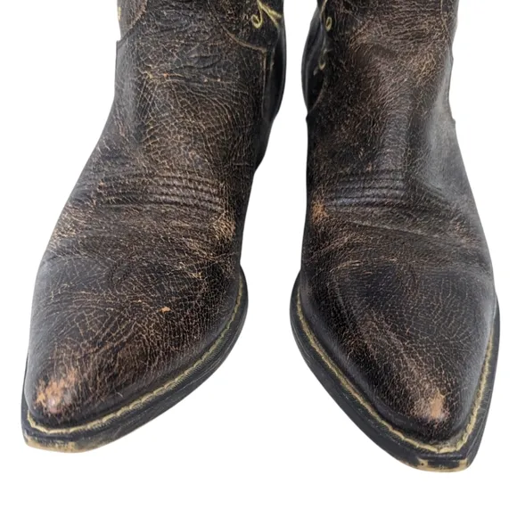 Crush by Durango Crackle Western Boots Leather Womens 10 Brown Pointed Toe