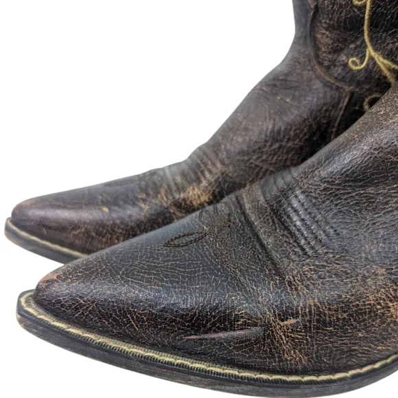 Crush by Durango Crackle Western Boots Leather Womens 10 Brown Pointed Toe