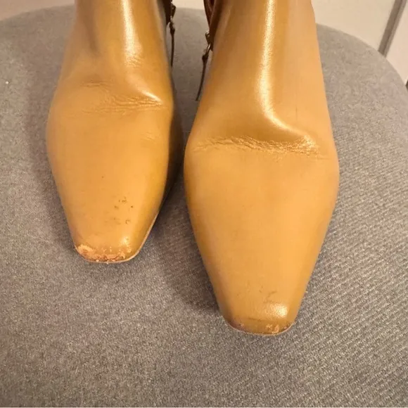 CULT GAIA Daylee Leather Sculptural-Heel Ankle Booties