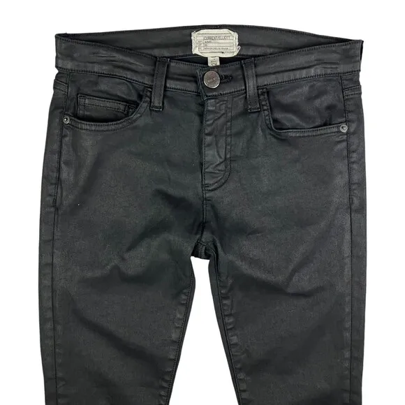 Current Elliott The Stiletto Jeans  Women's Size 27  Black Coated Denim