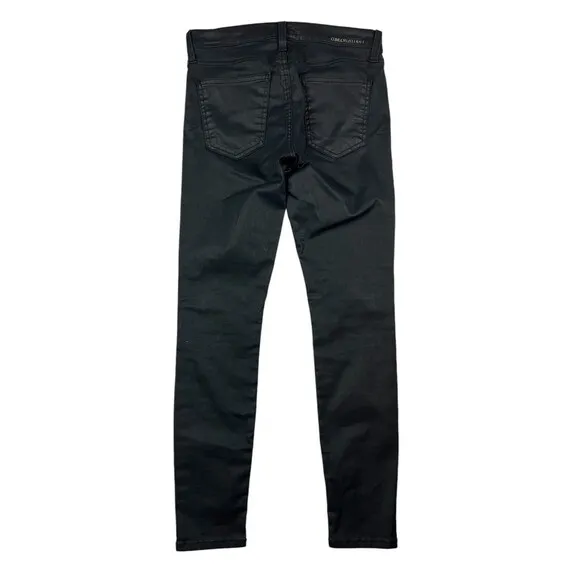 Current Elliott The Stiletto Jeans  Women's Size 27  Black Coated Denim