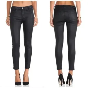 Current Elliott The Stiletto Jeans  Women's Size 27  Black Coated Denim