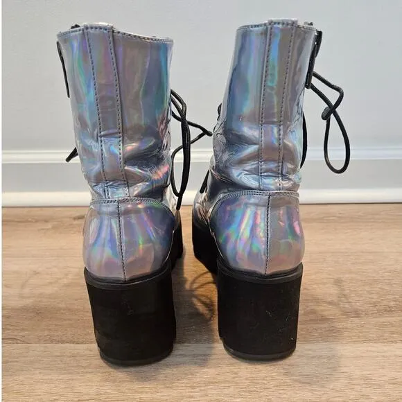 Current Mood Opalescent Odyssey Boots sz 8M Platform $88 Space Retro Rare