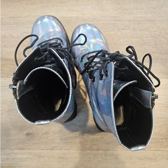 Current Mood Opalescent Odyssey Boots sz 8M Platform $88 Space Retro Rare