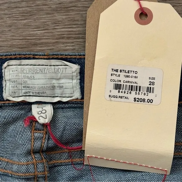 Current/Elliott The Stiletto Skinny Cropped Jean in Carnival NWT