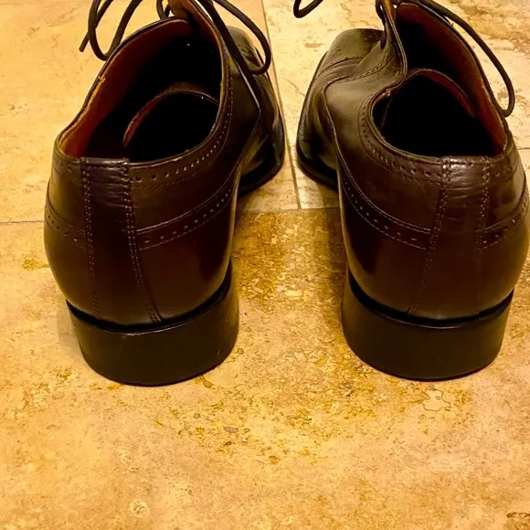 Custom made Italian wingtip men’s dress shoe in dark brown