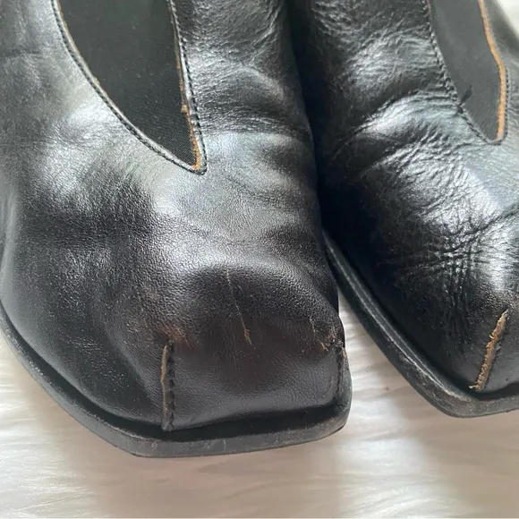 CYDWOQ Focal Shoe in Black Square Toe Asymmetrical 39